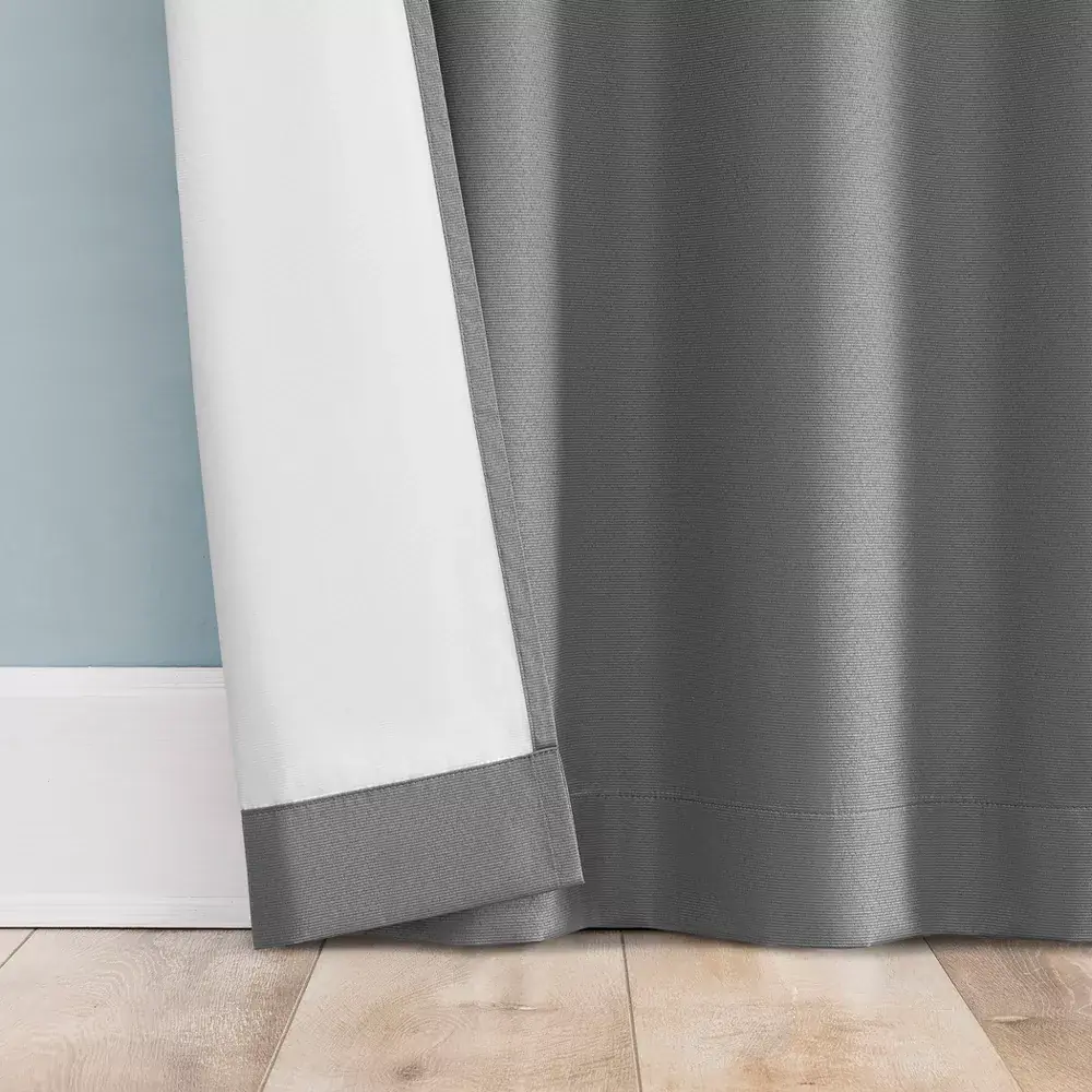 40 x63 Sun Zero Doucet Thermal Blackout Rod Pocket Curtain Panel Gray 2