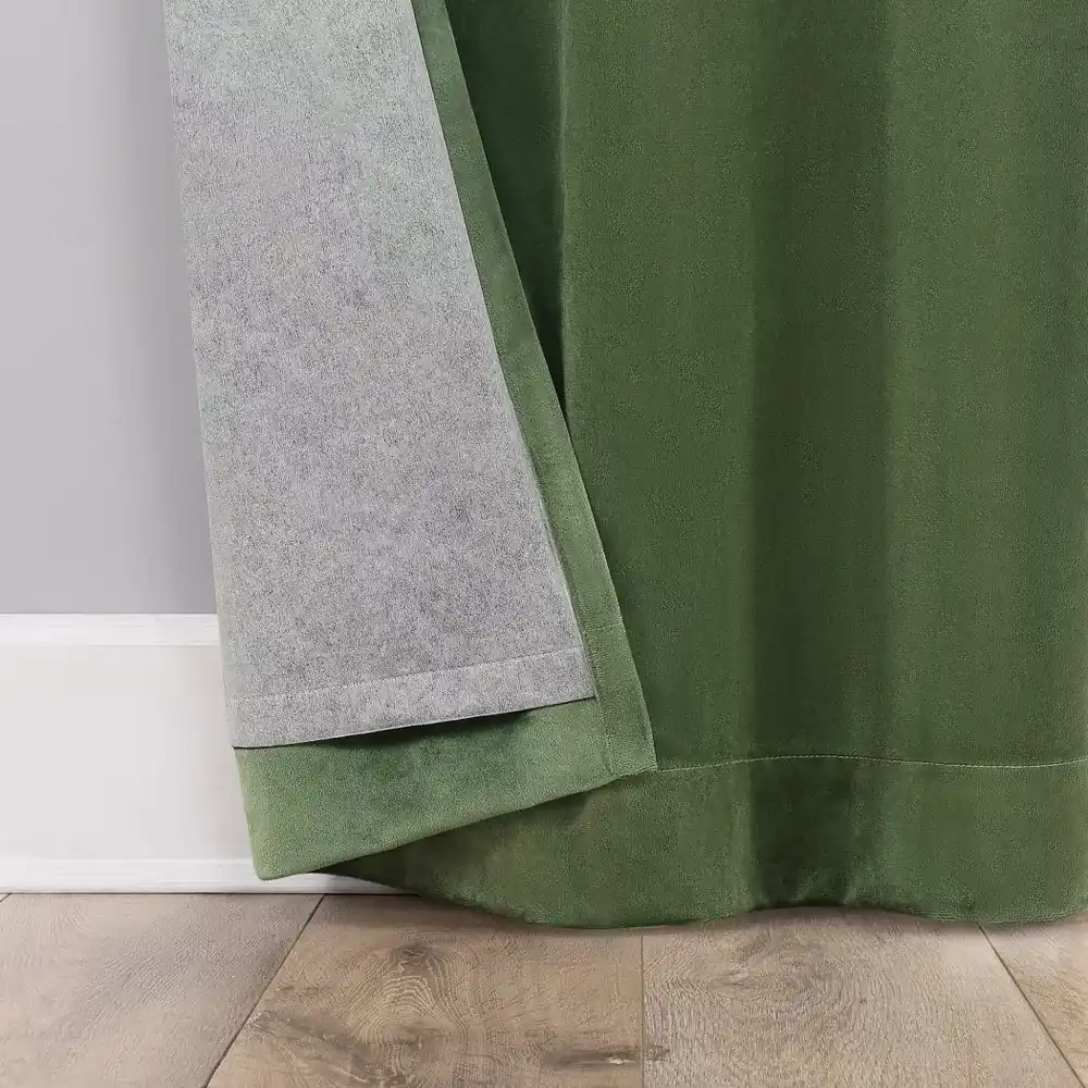 40x84 Sun Zero Brighton Velvet 100% Blackout Grommet Curtain Panel Sage Green 2