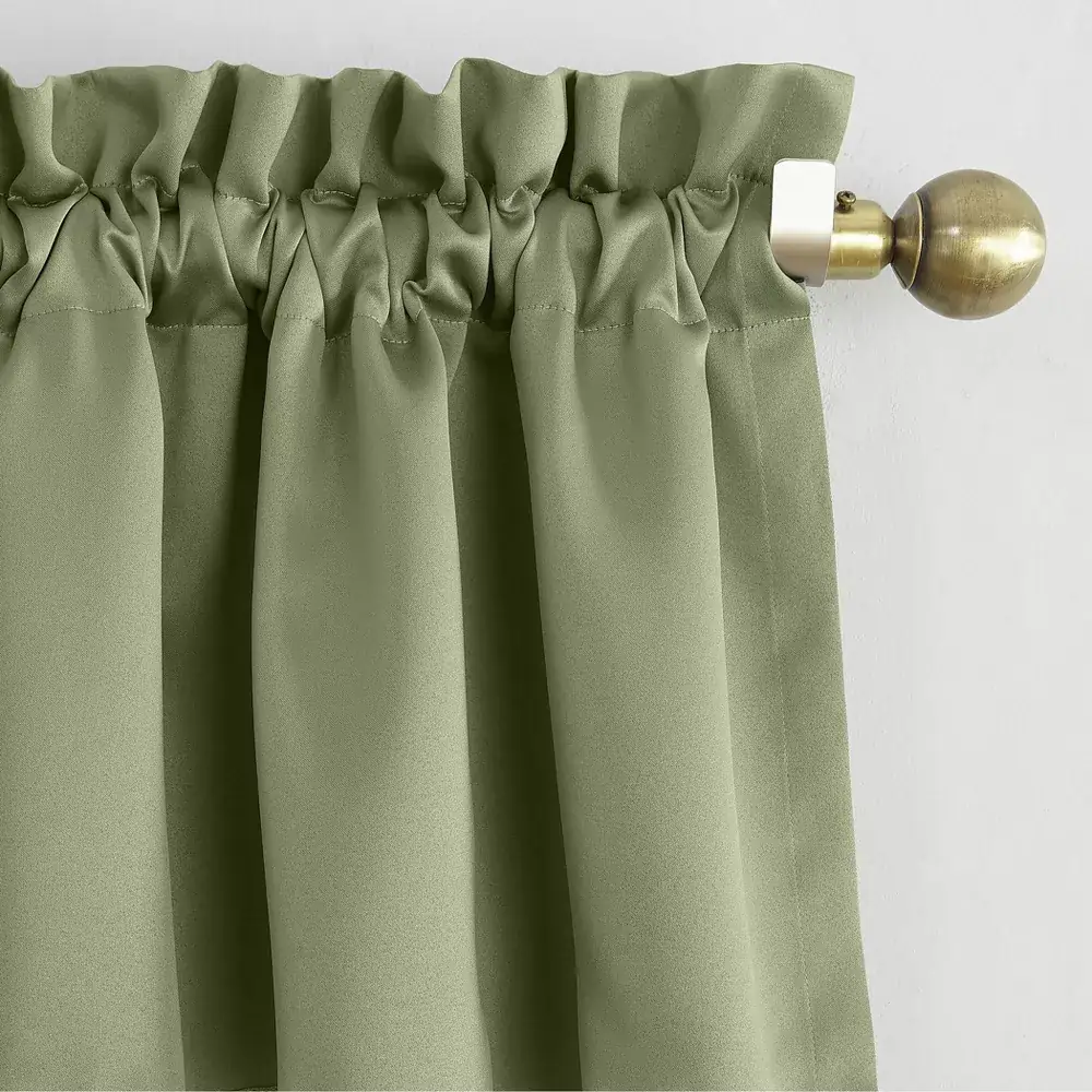 54x84 Sun Zero Room Darkening Seymour Rod Pocket Curtain Panel Sage Green 1