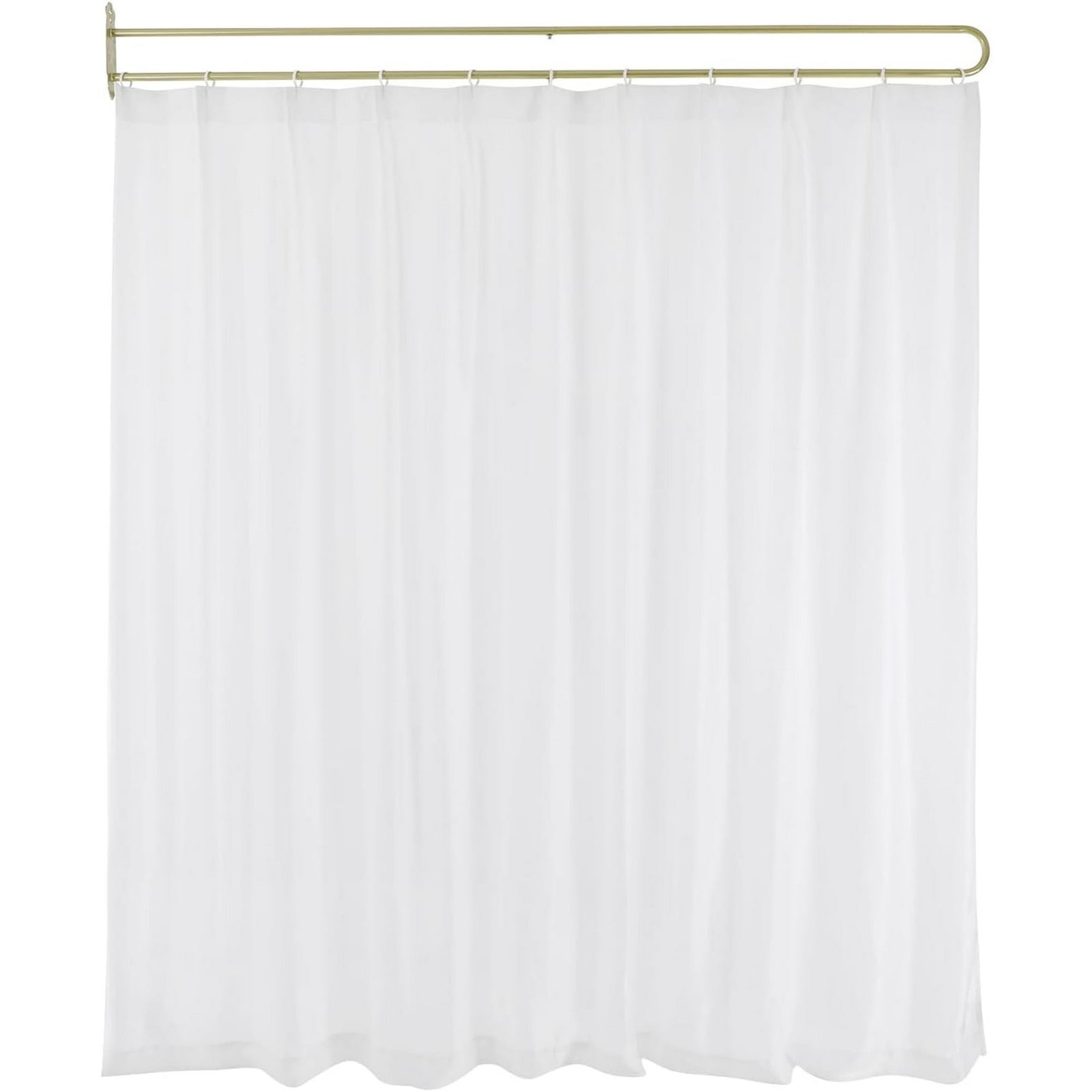 7.22ft White Privacy Partition Curtain – U-Shape Room Divider with Hooks 1