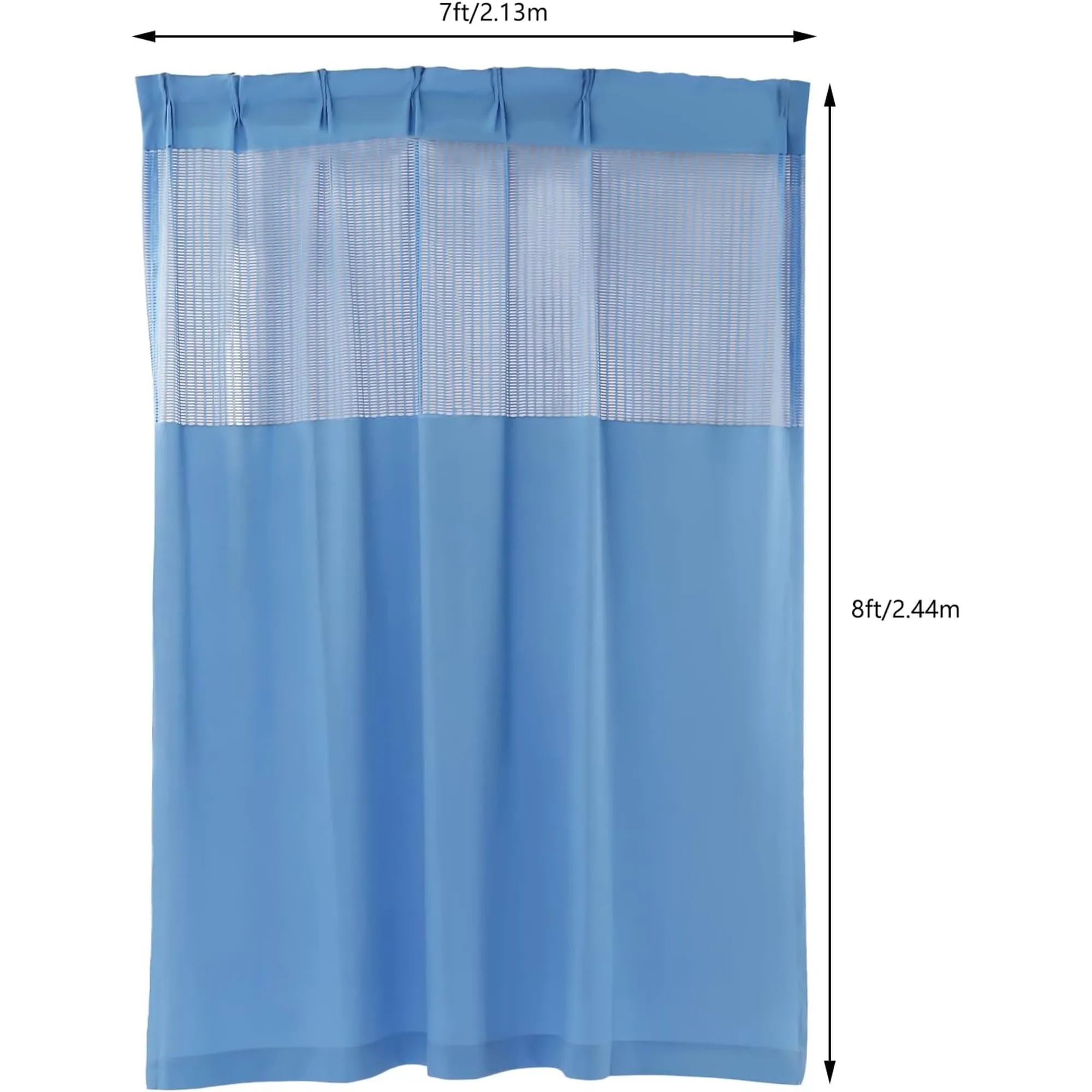 7ft x 8ft Hospital Room Divider Curtain with Flat Hooks – Privacy Cubicle Screen - Image 2