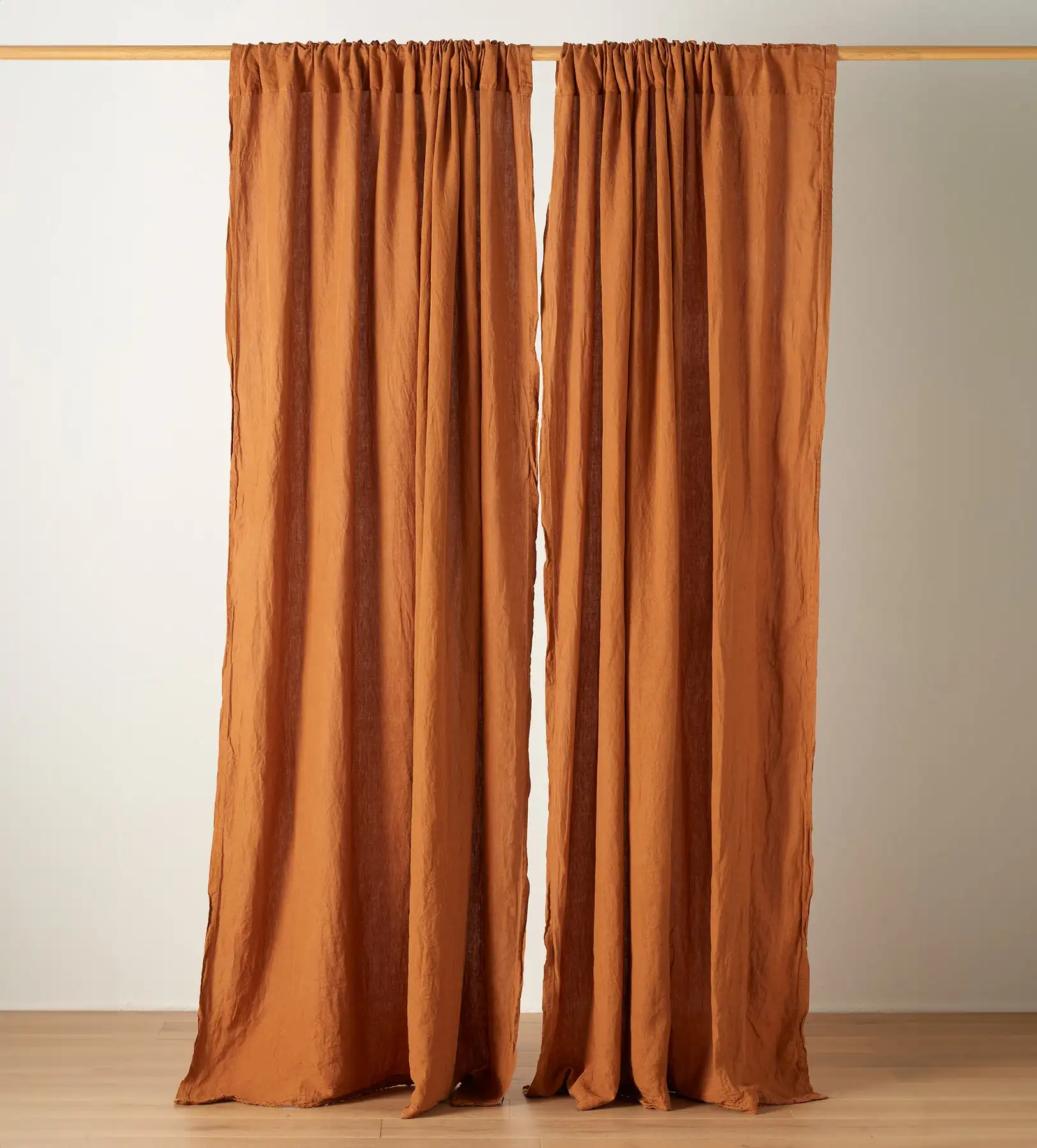 Amber 100% Linen Loop Top Curtain (Single)