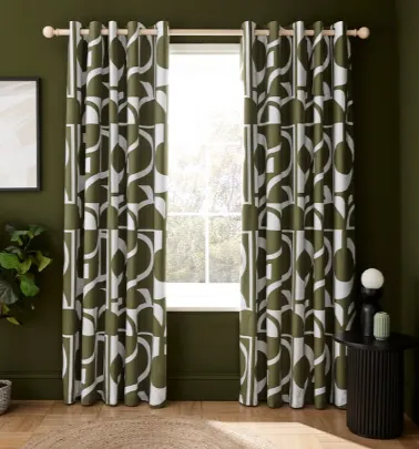 Brixton Modern Blackout Eyelet Curtains