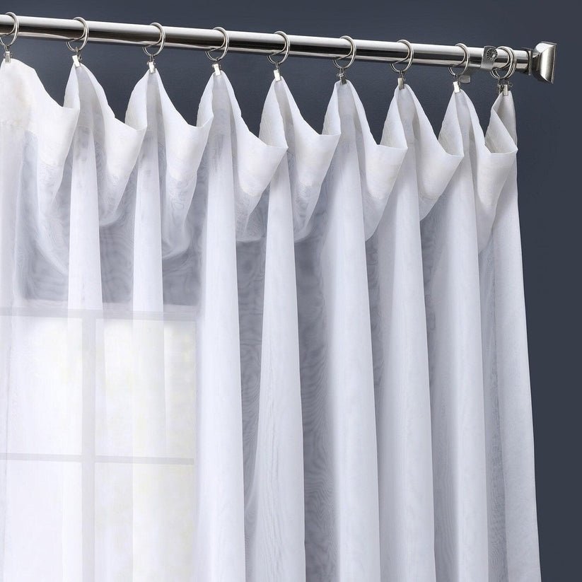 Double Layered White Extra Wide Sheer Curtain 1