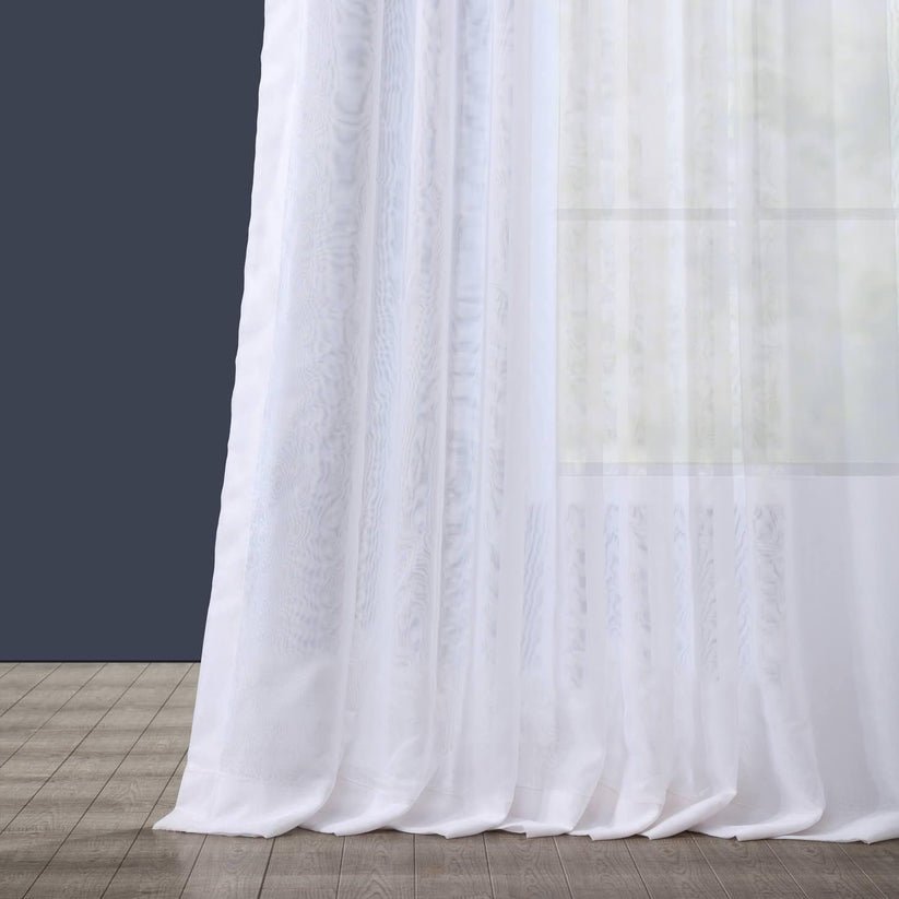 Double Layered White Extra Wide Sheer Curtain - Image 3
