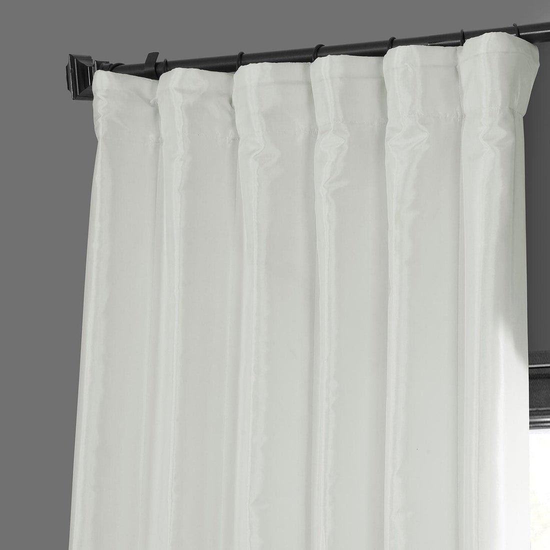 Eggshell Faux Silk Taffeta Blackout Curtain 1