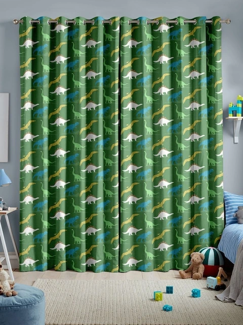 Green Kids Multi Dino Made To Measure Curtains