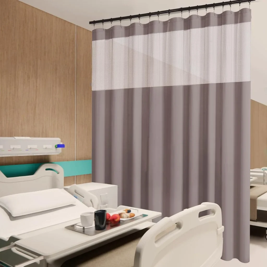 Grey Flame Retardant Hospital Privacy Curtain 5x8FT