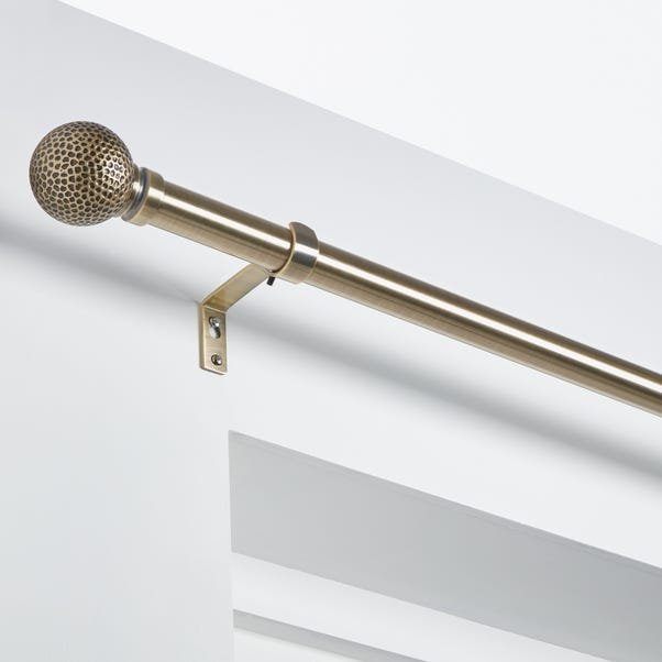 Hammered Effect Extendable Metal Eyelet Curtain Rod