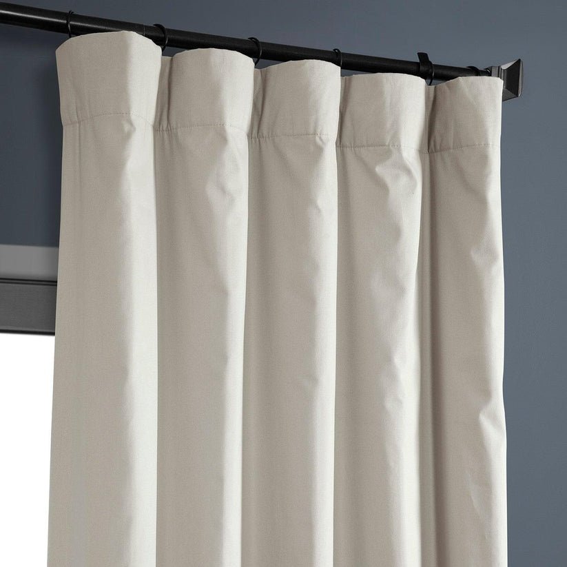 Hazelwood Beige Solid Cotton Hotel Blackout Curtain 1