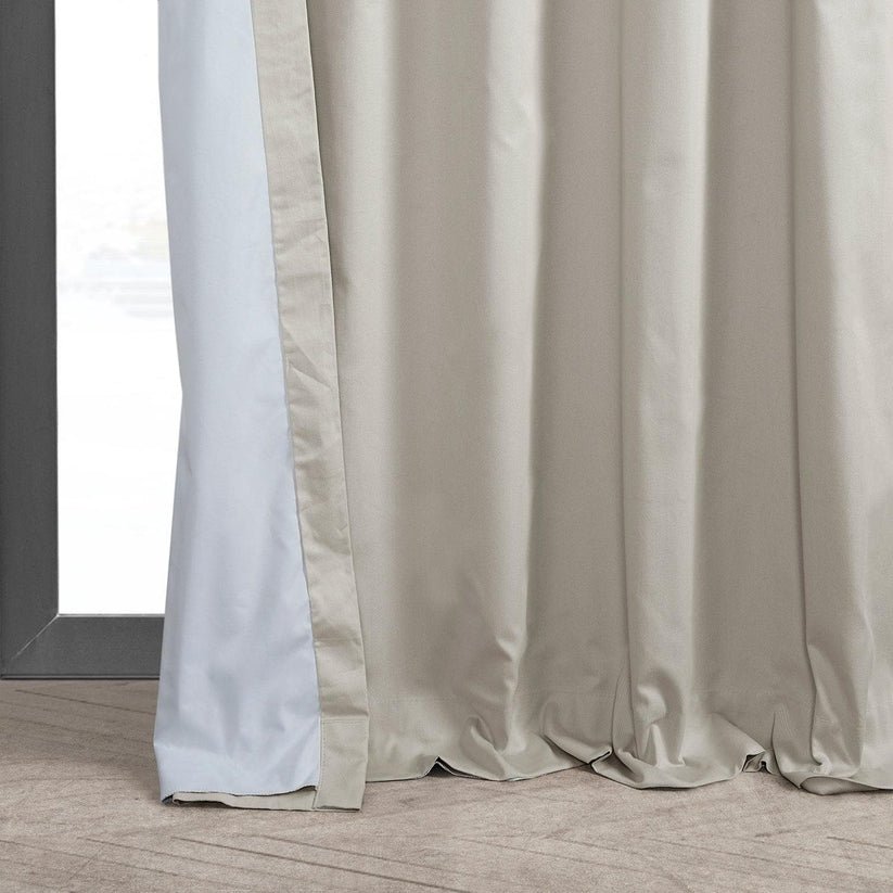 Hazelwood Beige Solid Cotton Hotel Blackout Curtain 2