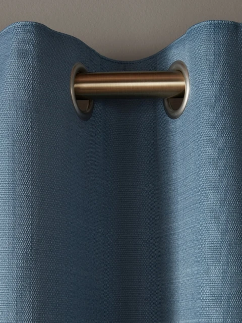 Laura Ashley Blue Dark Seaspray Stephanie Eyelet Curtains 1