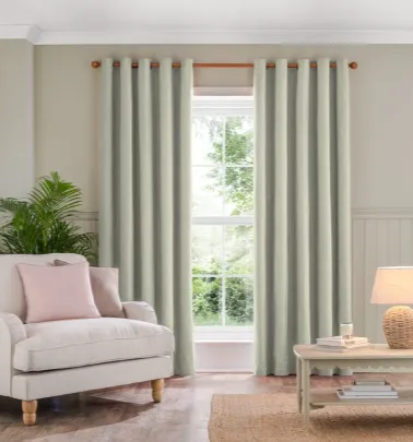 Luna Brushed Blackout Eyelet Curtains