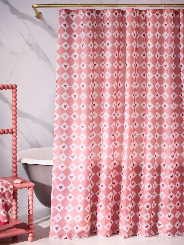 Multi Heart Shower Curtains