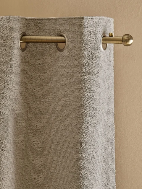 Natural Bouclé Super Thermal Eyelet Door Curtain 1
