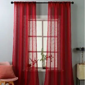 Sheer Red Curtains