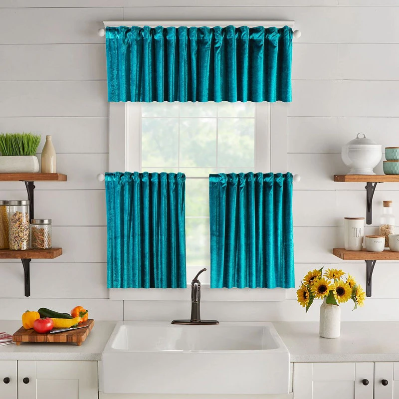 Solid Colour Kitchen Curtain