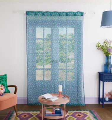 Sophie Robinson Petal Meadow Hidden Tab Top Voile Panel