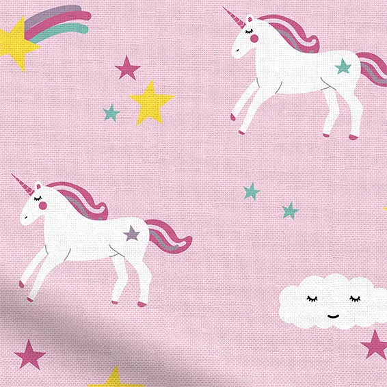Unicorn Dreams Pink Curtains 2