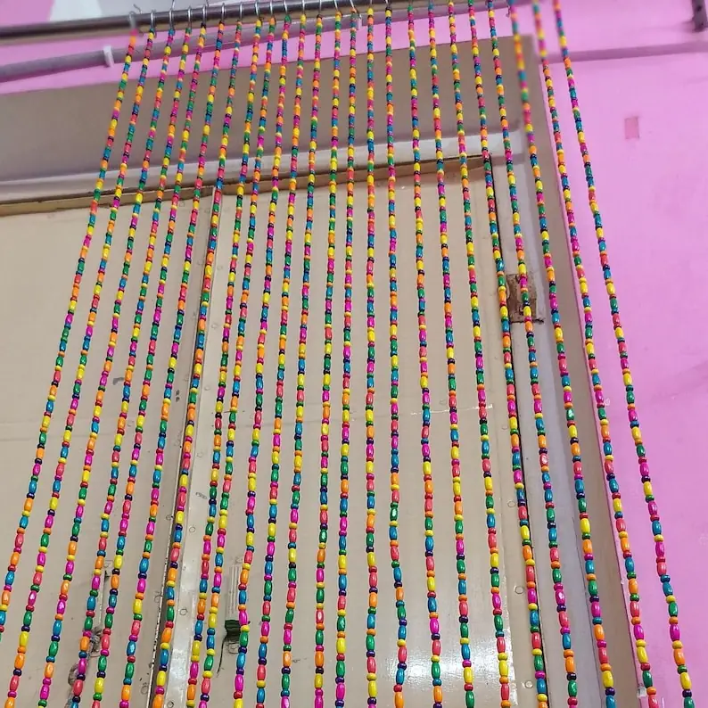 Boho Wood Bead Curtain