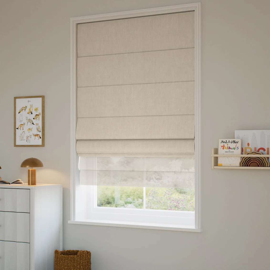 Electric Cavendish Barley & Neutral Double Roman Blind - Image 2