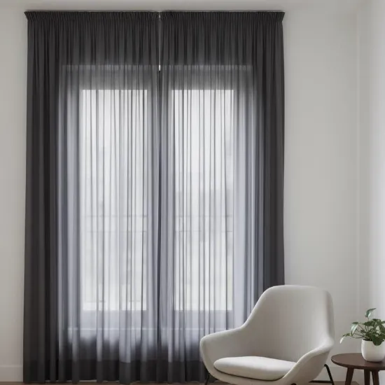 Grey Sheer Chiffon Curtains