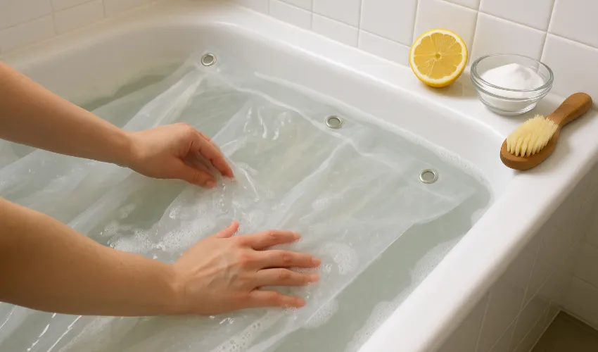 How to Clean a Shower Curtain By Hand