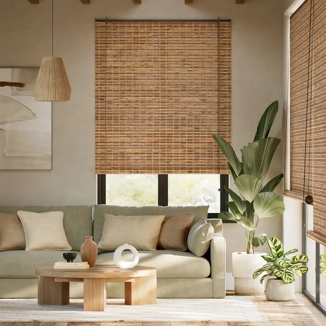 Loreto Chestnut Roll Up Bamboo Blind