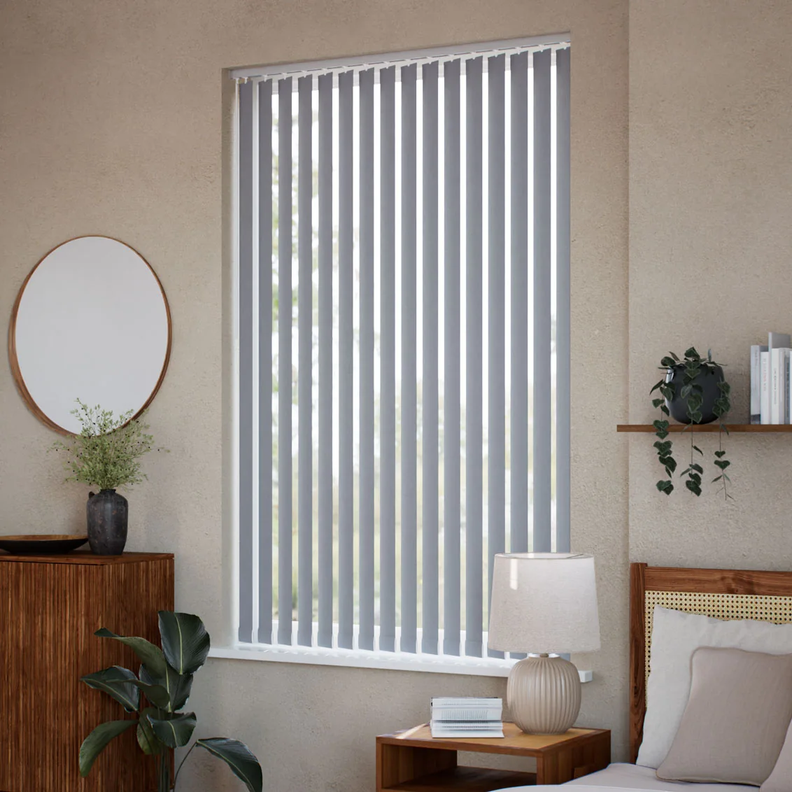 Luxe Sevilla Blue Grey and Silver Vertical Blind - Image 2