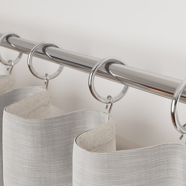Olympe Chrome effect Grey Curtain ring (Dia)28mm