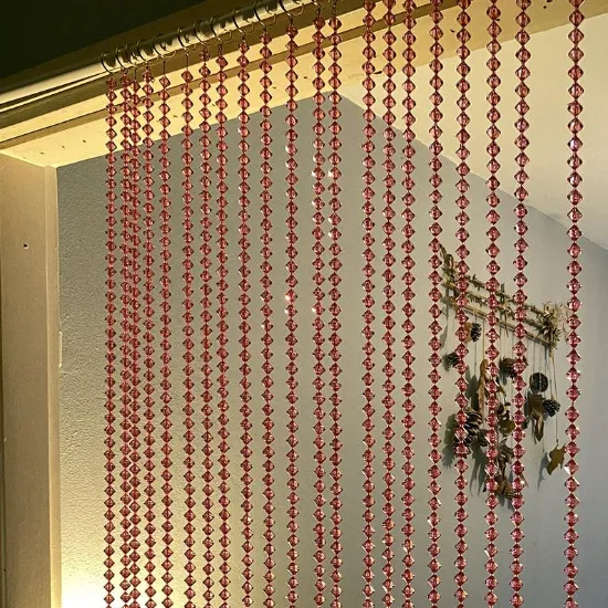 Pink and Gold Beaded Doorway Curtain