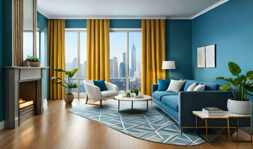 What Color Curtains Go With Blue Walls