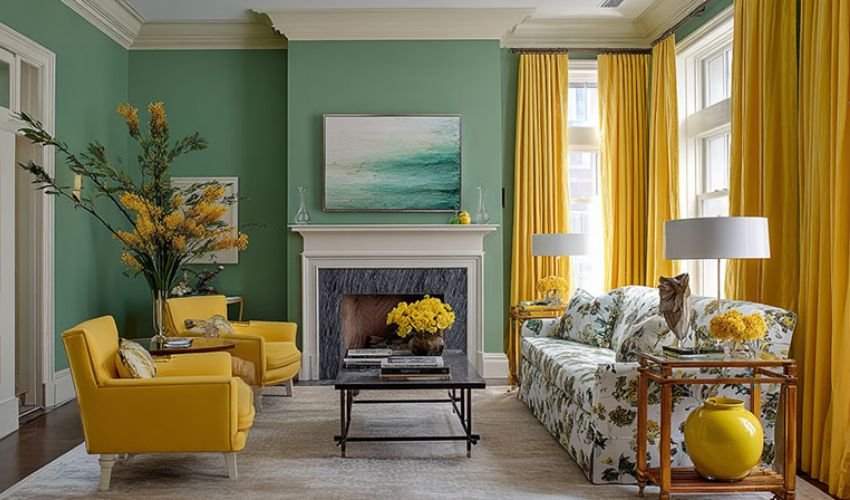 What Color Curtains Go With Green Walls