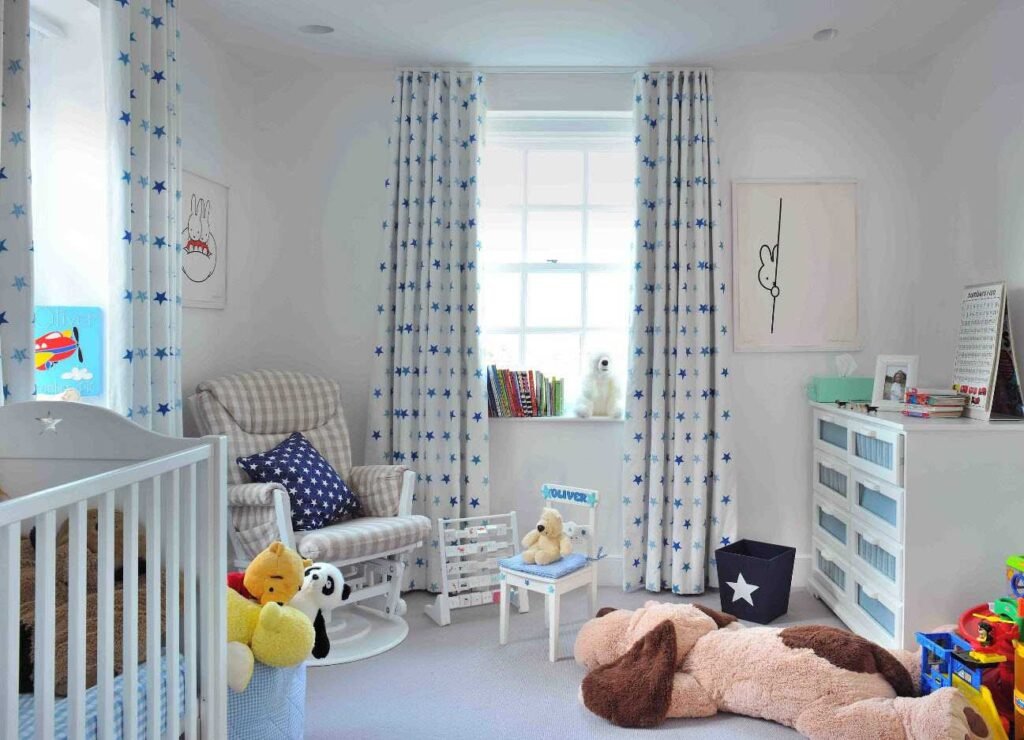 Blue star nursery curtains