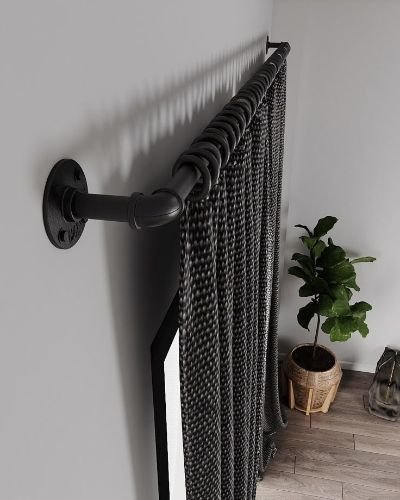 black curtain rod