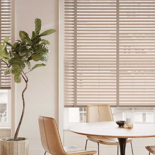 Modern cream wooden venetian blinds