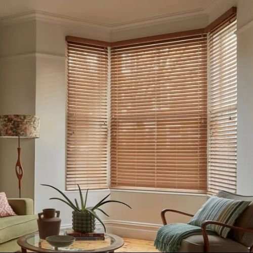 Natural oak wooden venetian blinds