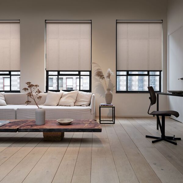 Custom roller blinds recently installed indoors