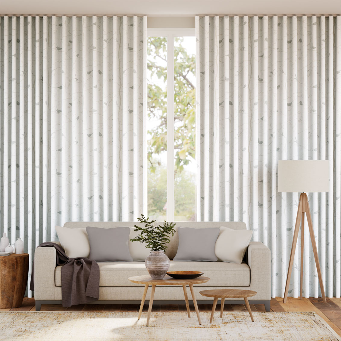 Ivory Motorized Curtains