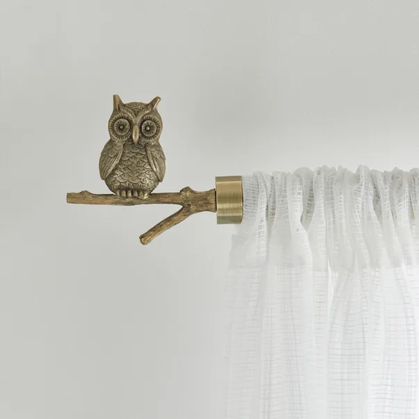 Antique Brass Owl Curtain Finial