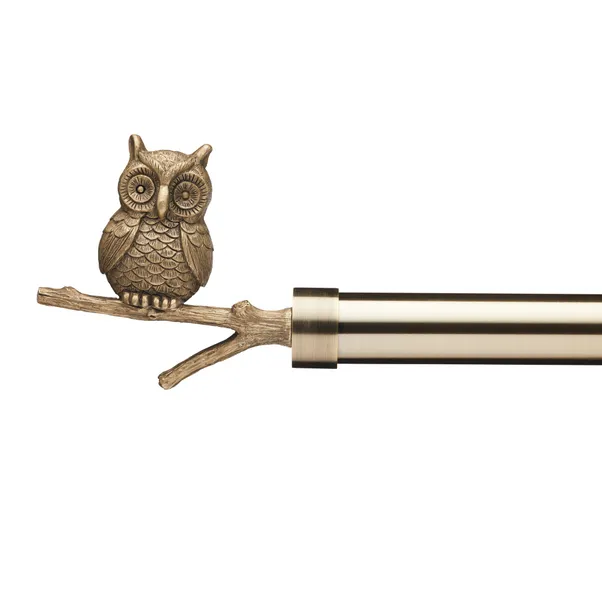 Antique Brass Owl Curtain Finial