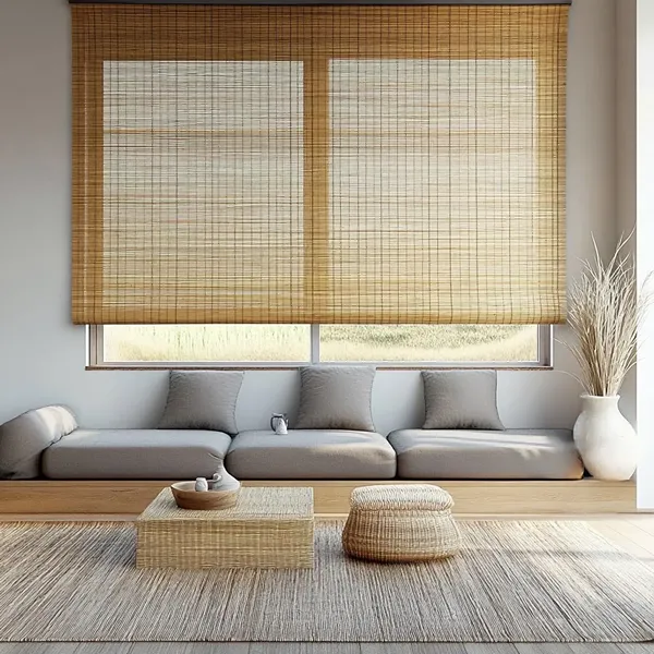 Bamboo shades filtering natural light