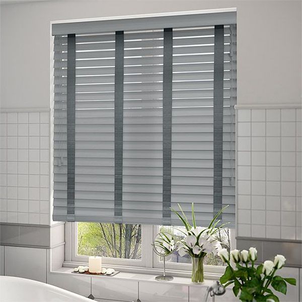 Gray Wooden Venetian Blinds
