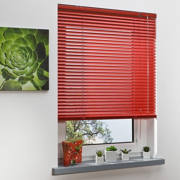 Red Wooden Venetian Blinds