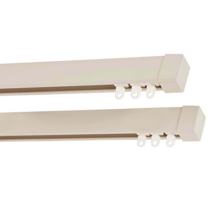 White Double Curtain Rail
