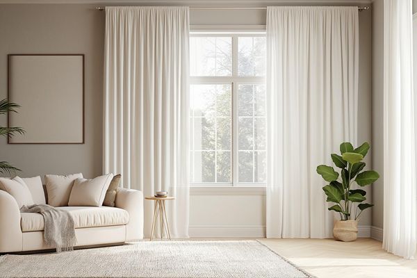 White Silk Curtains